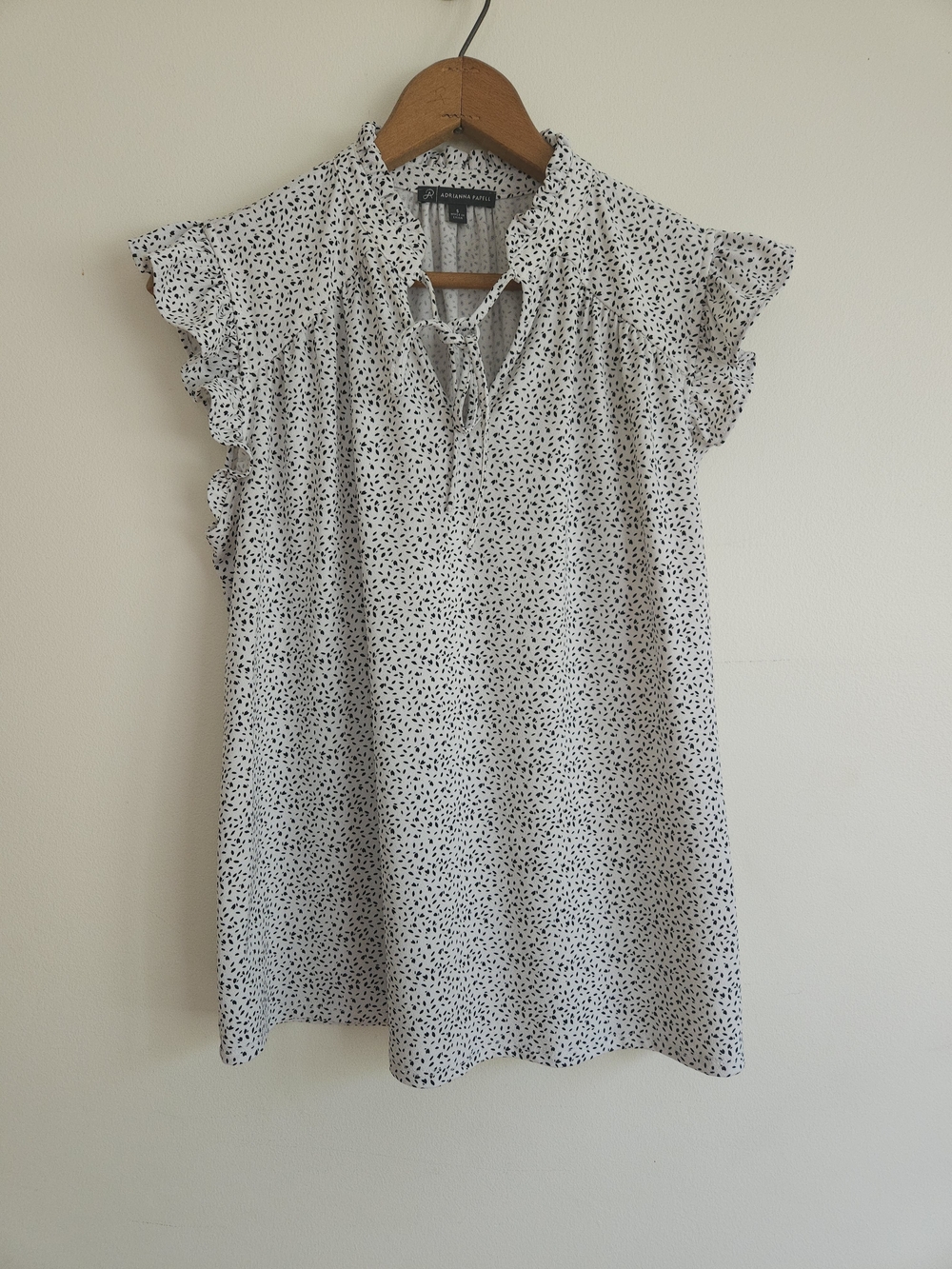 Adrianna Papell Ruffle Neck Cap Sleeve Blouse